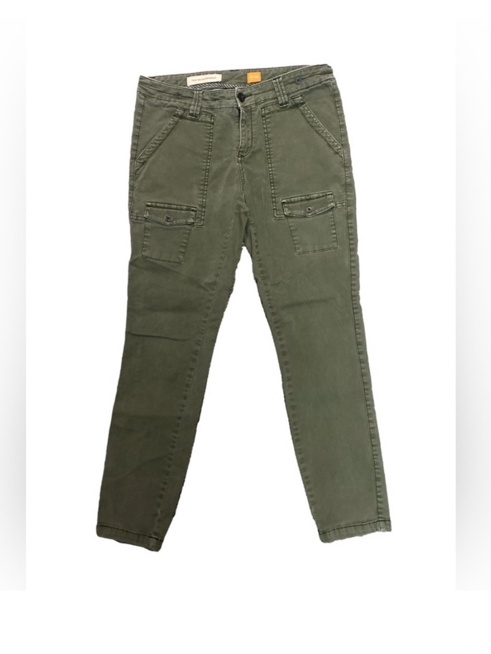 Pilcro and the Letterpress Olive Straight-Leg Cargo Jeans, Sz 6